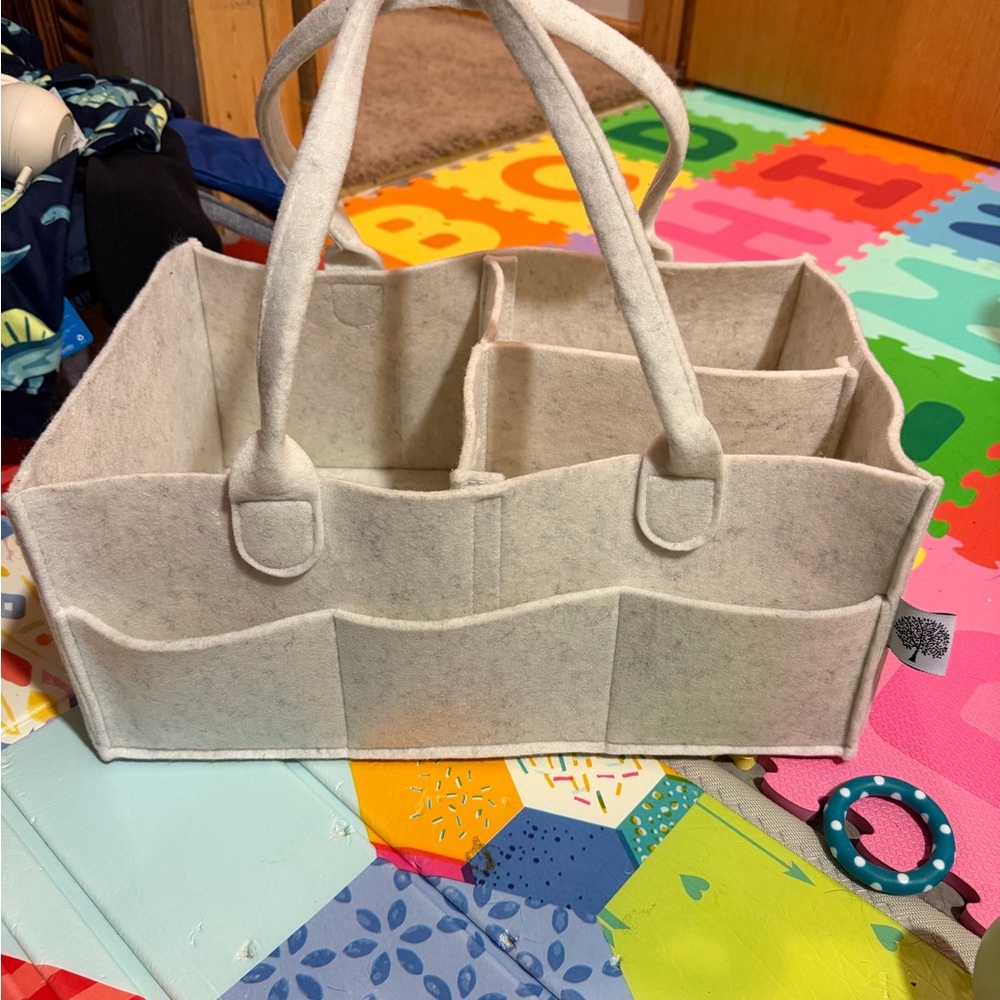 Cream Felt Storage Caddy